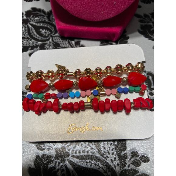 Erimish beaded bracelet stack with butterfly and pineapple - Picture 2 of 3